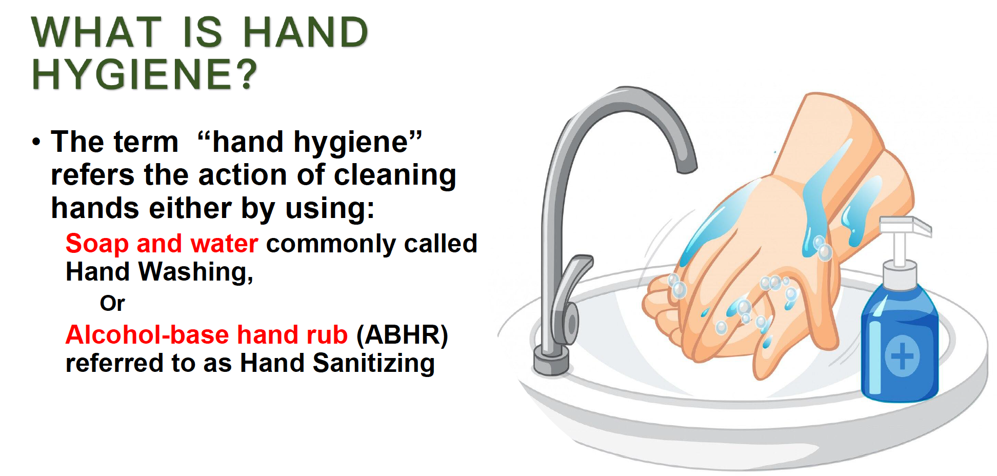 Implementation of hand hygiene